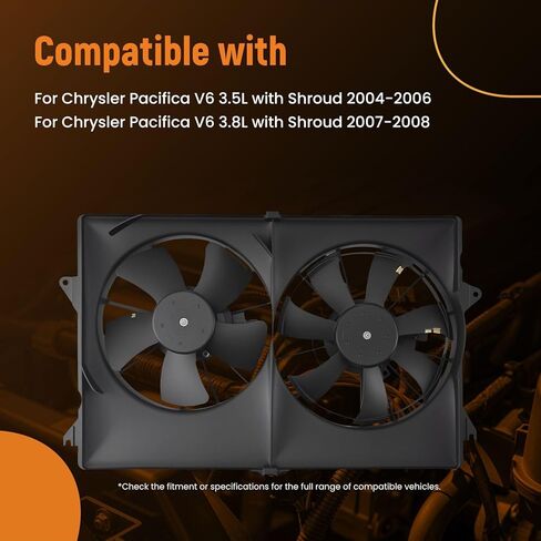 maXpeedingrods Dual Engine Radiator Cooling Fan w/Shroud Assembly for Chrysler Pacifica 2004-2008, 5102428AA 5102429AA in Kuwait