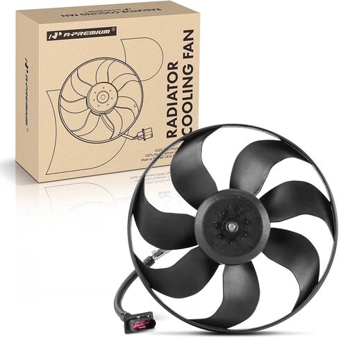 A-Premium A/C Condenser Fan Assembly Compatible with Select Volkswagen & Audi Models - Jetta 2002-2005, Golf 2002-2006, R32 2004, TT 2003-2006, TT Quattro 2004-2006 in Kuwait
