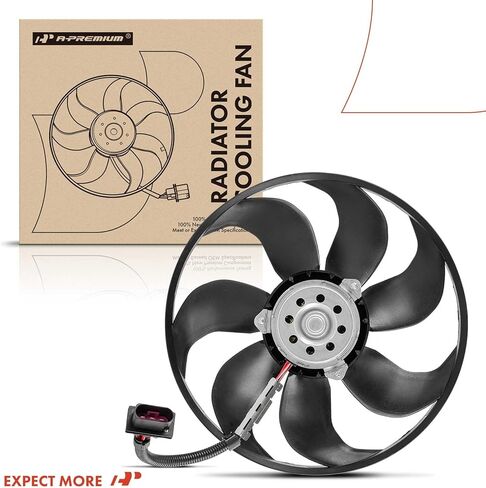 A-Premium A/C Condenser Fan Assembly Compatible with Select Volkswagen & Audi Models - Jetta 2002-2005, Golf 2002-2006, R32 2004, TT 2003-2006, TT Quattro 2004-2006 in Kuwait