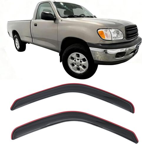IKON MOTORSPORTS في أقنعة نافذة القناة المتوافقة مع 2000-2006 Toyota Tundra Standard/Regular Cab، واقيات المطر السوداء الأكريليكية، عاكسات الرياح الجانبية للنافذة قطعتان in Kuwait