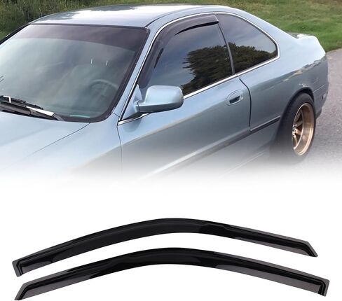 FREEMOTOR802® أقنعة نافذة جانبية بشريط منحرف للرياح واقيات للمطر، متوافقة مع 1994-1997 Honda Accord Coupe 2-Door، نمط نحيف دخان ملون أكريليك 2 قطعة in Kuwait