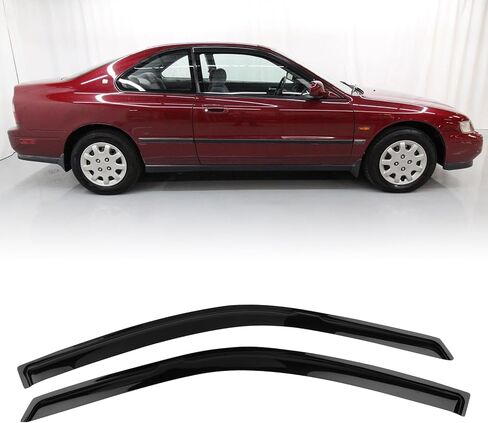 FREEMOTOR802® أقنعة نافذة جانبية بشريط منحرف للرياح واقيات للمطر، متوافقة مع 1994-1997 Honda Accord Coupe 2-Door، نمط نحيف دخان ملون أكريليك 2 قطعة in Kuwait