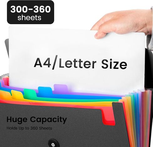 2-Pack 13-Pocket Expanding File Folder, Accordion File Organizer with Labels, Fits Letter Size & A4 Paper, for Home Office School College Supplies in Saudi Arabia