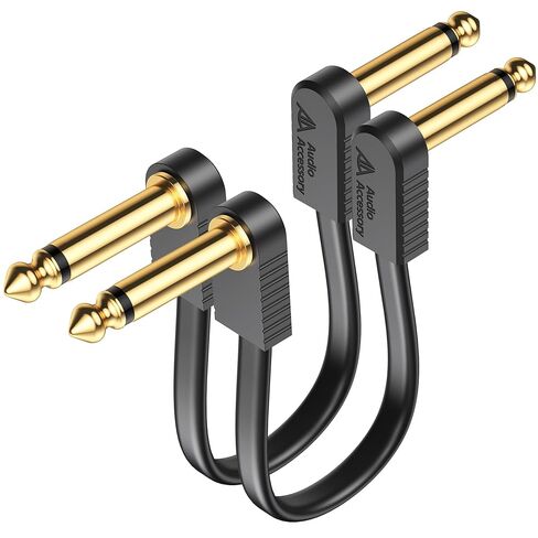 Gold-Plated Flat Ribbon Guitar Patch Cables 6 Inch 4-Pack, Kevlar-Reinforced Built-to-Last Noiseless Quad-Layer Shielded, Guitar Pedal Cables for BOSS MXR EBS Behringer Donner Pedal in Saudi Arabia