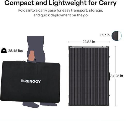 Renogy 200W Portable Solar Panel, 25% High Efficiency Solar Panel Kit with 20A Charger Controller for 12V Battery Power Station, N-Type Foldable Solar Panels w/Tempered Glass for RV, Camping Off-Grid in Saudi Arabia