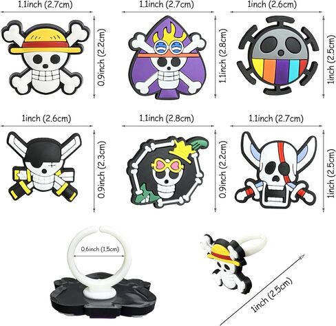 24 PCS Anime Skull Cupcake Rings Pirate Themed Cupcake Toppers Colorful Skeleton Cake Decorations for Skull Theme Baby Shower Kids Birthday Halloween Pirate Party Cake Decorations Supplies in Kuwait