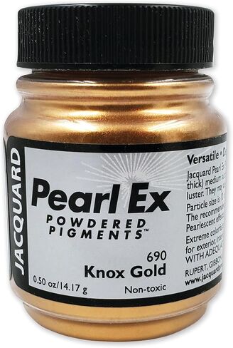 Jacquard Pearl Ex Pigment Powder 0.5 oz Knox Gold - Loose Mica Powder for Epoxy Resin, Watercolors, Calligraphy Ink & Clay - Epoxy Pigment Powder - Epoxy Resin Color in Kuwait