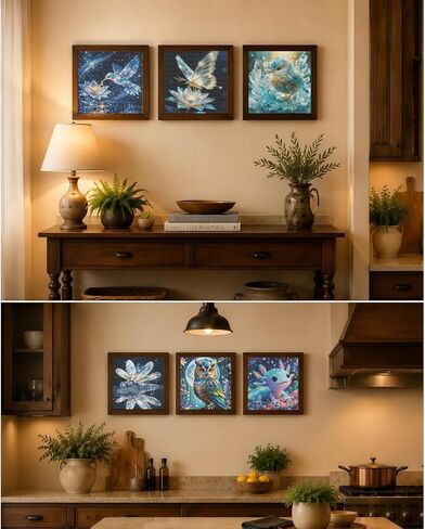 DOTSTART 6 Pack Diamond Art Kits for Adults, 5D Full Drill Round Animal Diamond Art Painting for Beginners with Sparkling Glitter, Relaxing Gem by Number Crafts for Home Wall Decor,11.8 X 11.8 inch in Saudi Arabia