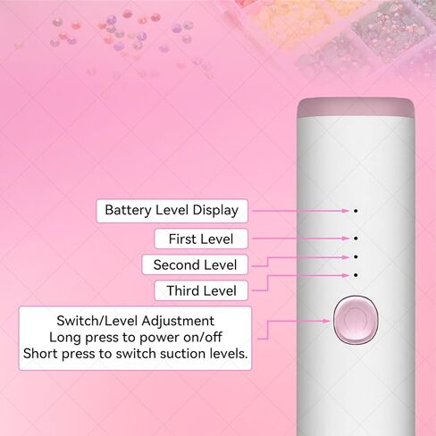 BASILKIT Wax-Free Electric Diamond Painting Pen, Cordless Vacuum Diamond Art Pen with 3 Speed & Type-C Fast Charging, Lightweight Portable Diamond Painting Accessories for Beginners & Craft Lovers in Saudi Arabia