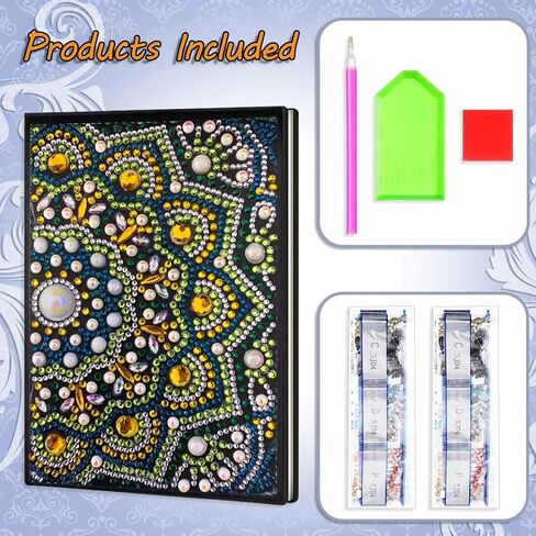 1 Pcs Diamond Art Notebook Kits for Adults, A5 Diamonds Painting Journal and DIY Sketchbook Supplies, 5D Gem Art Gift for Beginners Craft Lovers, Artists, 14.5x21cm in Kuwait