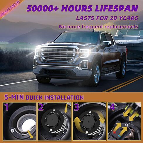 9007 Bulbs Fit For Frontier,F150,Ranger,Focus,Xterra,Ram 1500 2500 3500,Dakota,Grand Caravan,Durango,Mustang Front lights,High Low Beams,Super Bright 6000K White,Plug N Play,Pack of 2 in Saudi Arabia