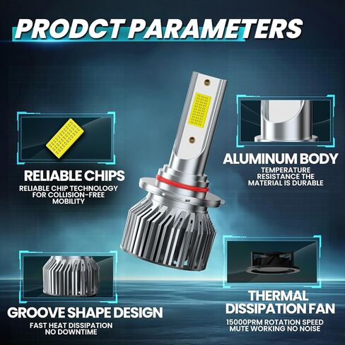 Fit for 2019-2025 Dodge Ram 1500 2500 3500 (without Projector Version) Vehicle Driving Light Bulbs,6000K Safety Bright White,Broader View,Direct Installation,Pack of 6 in Saudi Arabia