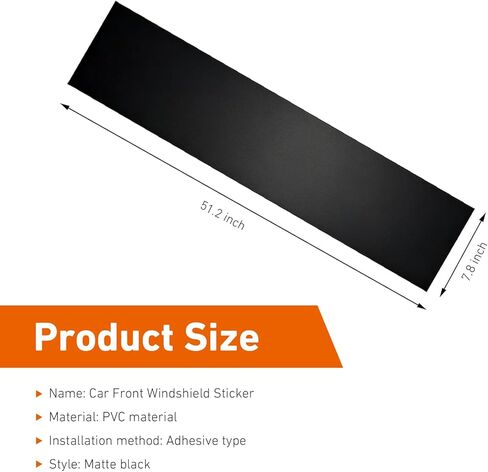 Car Sun Strip Tint, Waterproof Front Windshield Banner Tint, Matte Sun Visor Decal, Universal Windshield Sunshades Accessories for Cars Trucks SUVs (Black） in Saudi Arabia