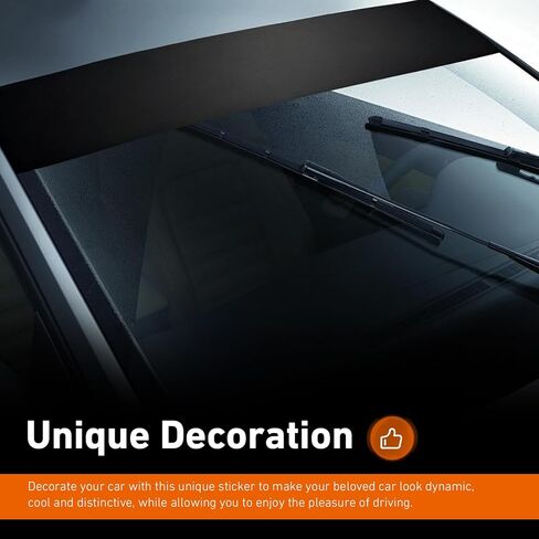 Car Sun Strip Tint, Waterproof Front Windshield Banner Tint, Matte Sun Visor Decal, Universal Windshield Sunshades Accessories for Cars Trucks SUVs (Black） in Saudi Arabia