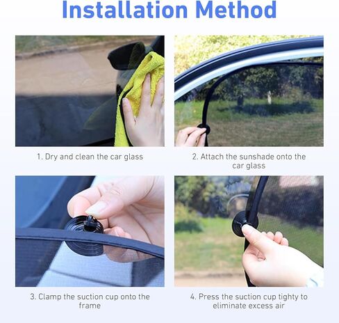 2 PCS Car Side Window Shades, One-way Mesh Privacy Protection Sunshade with Suction, Sun Blocking & Heat Insulation Visor for Baby, Foldable Cover for Front Side Window (Black) in Saudi Arabia