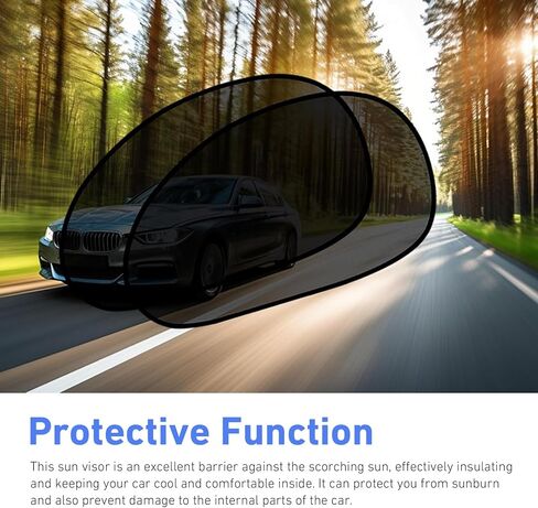 2 PCS Car Side Window Shades, One-way Mesh Privacy Protection Sunshade with Suction, Sun Blocking & Heat Insulation Visor for Baby, Foldable Cover for Front Side Window (Black) in Saudi Arabia