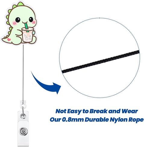 2Pcs Funny Nurse Badge Reel Cute Dino with Iced Coffee | Retractable ID Card Dinosaur Badge Holder | Name Tag Work Badge Clip for RN LPN CNA MA Night Shift Nurse Nursing Student Doctor Gifts in Saudi Arabia