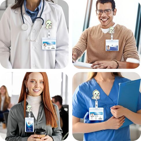 2Pcs Funny Nurse Badge Reel Cute Dino with Iced Coffee | Retractable ID Card Dinosaur Badge Holder | Name Tag Work Badge Clip for RN LPN CNA MA Night Shift Nurse Nursing Student Doctor Gifts in Saudi Arabia