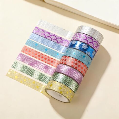 Decorative Masking Tape Set, Colorful Patterned Craft Tape for DIY Scrapbooking, Gift Wrapping and Journaling in Kuwait