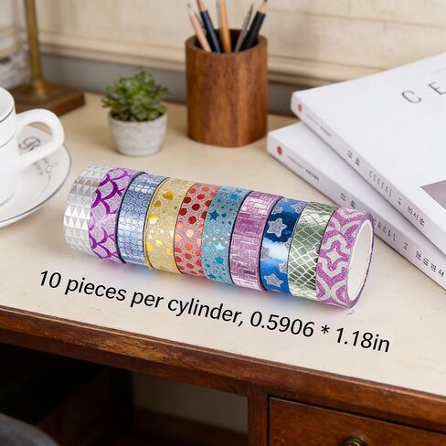 Decorative Masking Tape Set, Colorful Patterned Craft Tape for DIY Scrapbooking, Gift Wrapping and Journaling in Kuwait