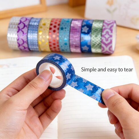 Decorative Masking Tape Set, Colorful Patterned Craft Tape for DIY Scrapbooking, Gift Wrapping and Journaling in Kuwait