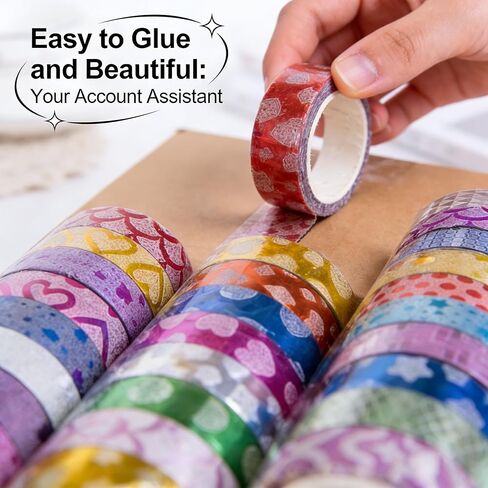 Decorative Masking Tape Set, Colorful Patterned Craft Tape for DIY Scrapbooking, Gift Wrapping and Journaling in Kuwait