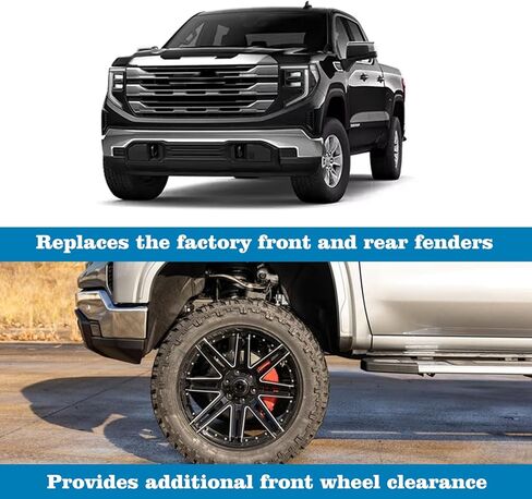 RYANSTAR RACING Mud Flap Replacement Kit Compatible with GMC Sierra 1500 2WD 4WD 2019-2025 & Classic Including Front and Rear partsEasy Installation Increased Tire Clearance ABS in Kuwait