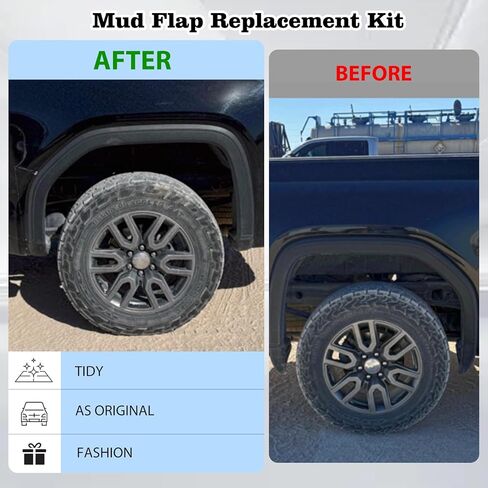 RYANSTAR RACING Mud Flap Replacement Kit Compatible with GMC Sierra 1500 2WD 4WD 2019-2025 & Classic Including Front and Rear partsEasy Installation Increased Tire Clearance ABS in Kuwait
