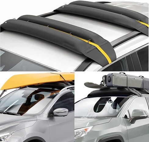 Universal Car Inflatable Roof Soft Rack Pads Luggage Carrier for Kayaks, Canoes, Surfboards and SUPs; Fits Cars and SUVs (Green-Black) in Saudi Arabia