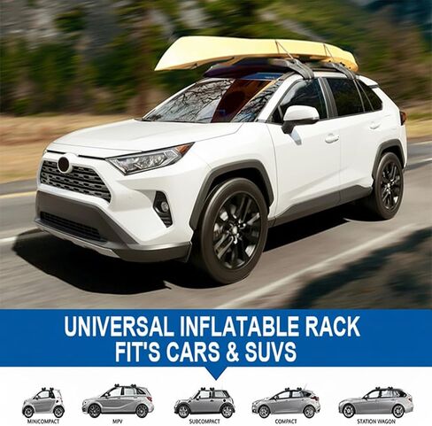 Universal Car Inflatable Roof Soft Rack Pads Luggage Carrier for Kayaks, Canoes, Surfboards and SUPs; Fits Cars and SUVs (Green-Black) in Saudi Arabia