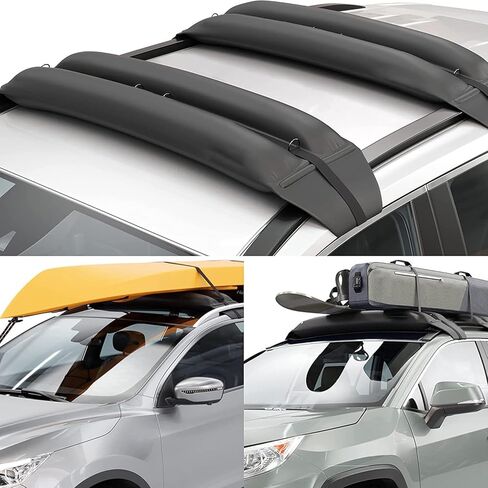 Universal Car Inflatable Roof Soft Rack Pads Luggage Carrier for Kayaks, Canoes, Surfboards and SUPs; Fits Cars and SUVs (Green-Black) in Saudi Arabia