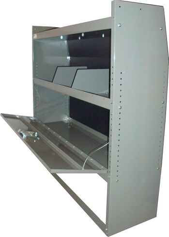 True Racks Van Shelving Package Set of 2 Shelves with Doors for Full Size GMC Savana, Chevy Express, Ford Transit Low Roof, Grey, VA45132D2 in Kuwait