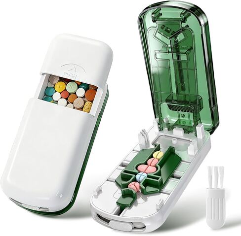 Professional Pill Cutter for Small Pills, 3-in-1 Pill Cutter Splitter for Small or Large Pills- Safely Cuts 1/2, 1/3, and 1/4 Multiple Pills Splitter, Adjustable Pill Cutter with Storage Box (Blue) in Saudi Arabia