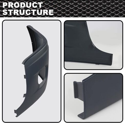 CNNELL Light Bumper End Reinforcement Grey w/Fog Light Hole Compatible with Freightliner Cascadia 2008-2017 Left Driver Side Bumper Cover 2127300004 in Kuwait