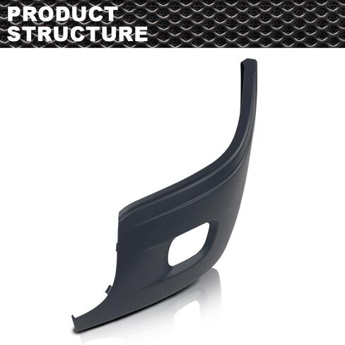 CNNELL Light Bumper End Reinforcement Grey w/Fog Light Hole Compatible with Freightliner Cascadia 2008-2017 Left Driver Side Bumper Cover 2127300004 in Kuwait