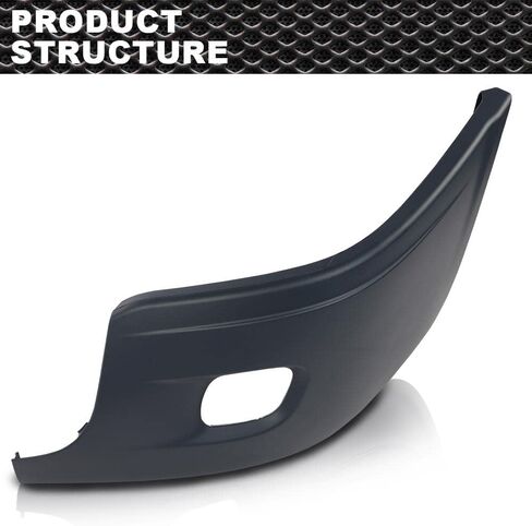 CNNELL Light Bumper End Reinforcement Grey w/Fog Light Hole Compatible with Freightliner Cascadia 2008-2017 Left Driver Side Bumper Cover 2127300004 in Kuwait