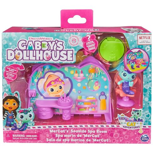 DreamWorks Gabby’s Dollhouse, Mercat’s Spa Room Playset, with Mercat Toy Figure, Surprise Toys and Dollhouse Furniture, Kids’ Toys for Girls and Boys 3+ in Kuwait