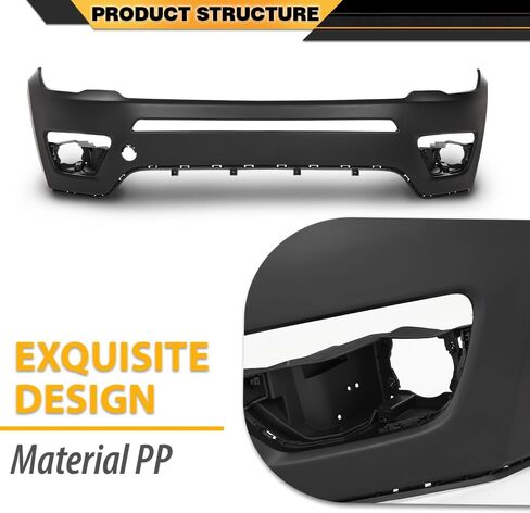 CNNELL Bumper Cover Fascia Front Upper Primed Compatible with Jeep Compass 2017-2021,Fit for Models W/O Upland Appearance Package 68499103AA, 68351154AA, CH1014124 in Kuwait