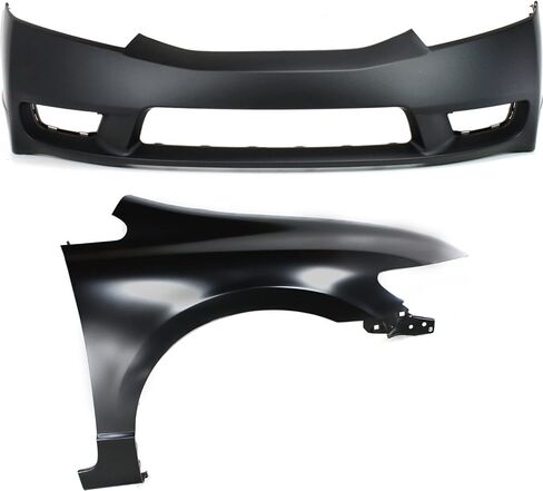 Garage-Pro Front Bumper Cover Kit For Honda Civic 2009-2011 Sedan, Primed, Front Bumper Replacement in Kuwait