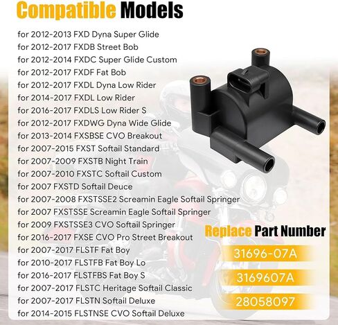 Ignition Coil Twin Cam Compatible with Harley Davidson 2007-2017 Replace 31696-07A Double Cam 3169607A 28058097 in Saudi Arabia