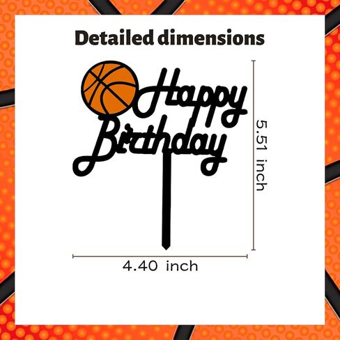1 PCS Basketball Cake Toppers Black acrylic cake top for Basketball Sports Theme Birthday Boy Birthday cake decorations in Saudi Arabia