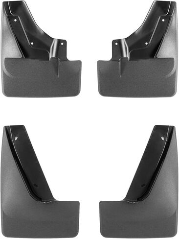 WeatherTech Custom No Drill Splash Guard MudFlaps لسيارة كاديلاك إسكاليد، إسكاليد ESV، المجموعة الأمامية والخلفية (110166-120177)، أسود in Kuwait