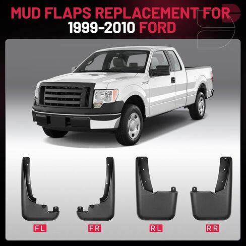 BDFHYK Mud Flaps Splash Guards PP and TPO Material Mudguards Mudflaps Compatible with f250 f350 1999-2010 with Easy to Clean Fender Flares, 4 PCS in Saudi Arabia
