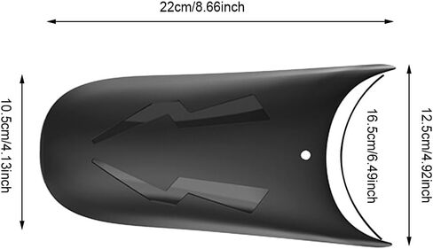 MACHSWON Motorcycle Front Rear Mudguard Fender Extender, Motorbike Extension Wheel Cover Tire Hugger Mud Splash Guard, 22*12.5*10.5 cm/8.66*4.92*4.13 inch, Motorcycle Universal Fit Arc Length 16.5cm in Kuwait