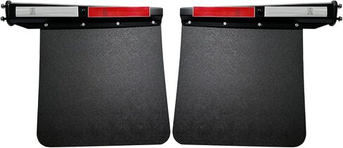 BST BSSP 2PCS Chrome Steel Straight Spring Loaded Semi Truck Trailer Mud Flap 24"x24"& Mud Flap Hanger Bracket Set,2-1/2" 2.5" Bolt,Commercial Truck Heavy Duty HD Universal Mudflap, Right & Left Side in Kuwait