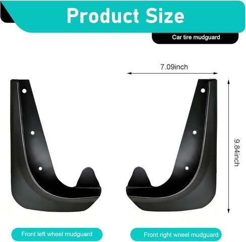2 PCS Car Mud Flaps, Anti-splash Mudguard for Rear Tire, Heavy-duty Anti-scratch Fender Protector for All-weather, Universal Modification Accessory for Cars SUVs Trucks (Black) in Saudi Arabia