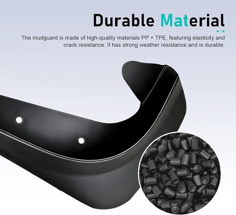 2 PCS Car Mud Flaps, Anti-splash Mudguard for Rear Tire, Heavy-duty Anti-scratch Fender Protector for All-weather, Universal Modification Accessory for Cars SUVs Trucks (Black) in Saudi Arabia