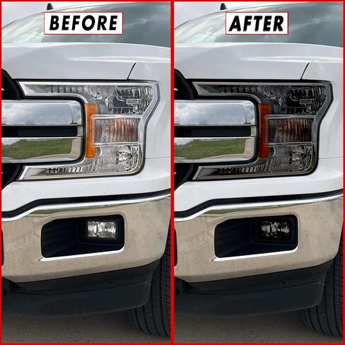 SlickMod PreCut Vinyl Smoke Tint for 2018-2020 Ford F150 Headlight & Foglight (1. Headlight & Foglight, 35% Light Smoke) in Kuwait