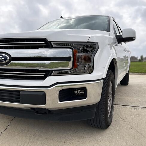 SlickMod PreCut Vinyl Smoke Tint for 2018-2020 Ford F150 Headlight & Foglight (1. Headlight & Foglight, 35% Light Smoke) in Kuwait