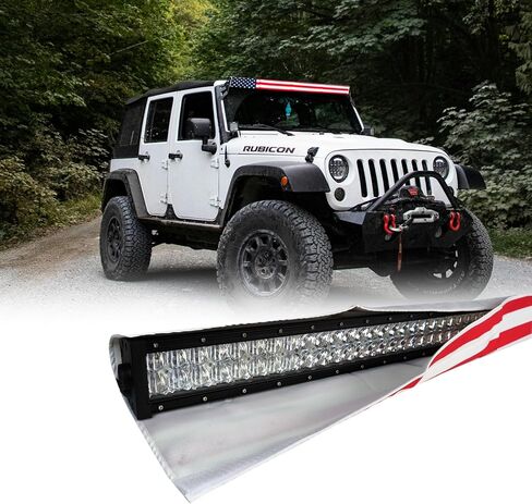 غطاء شريط إضاءة LED مقاس 52 بوصة، مخفض ضوضاء الرياح بالعلم الأمريكي، بدون عزل، يناسب قضبان الإضاءة المستقيمة والمنحنية المثبتة في النهاية، حماية من الغبار والثلوج مقاومة للماء in Kuwait